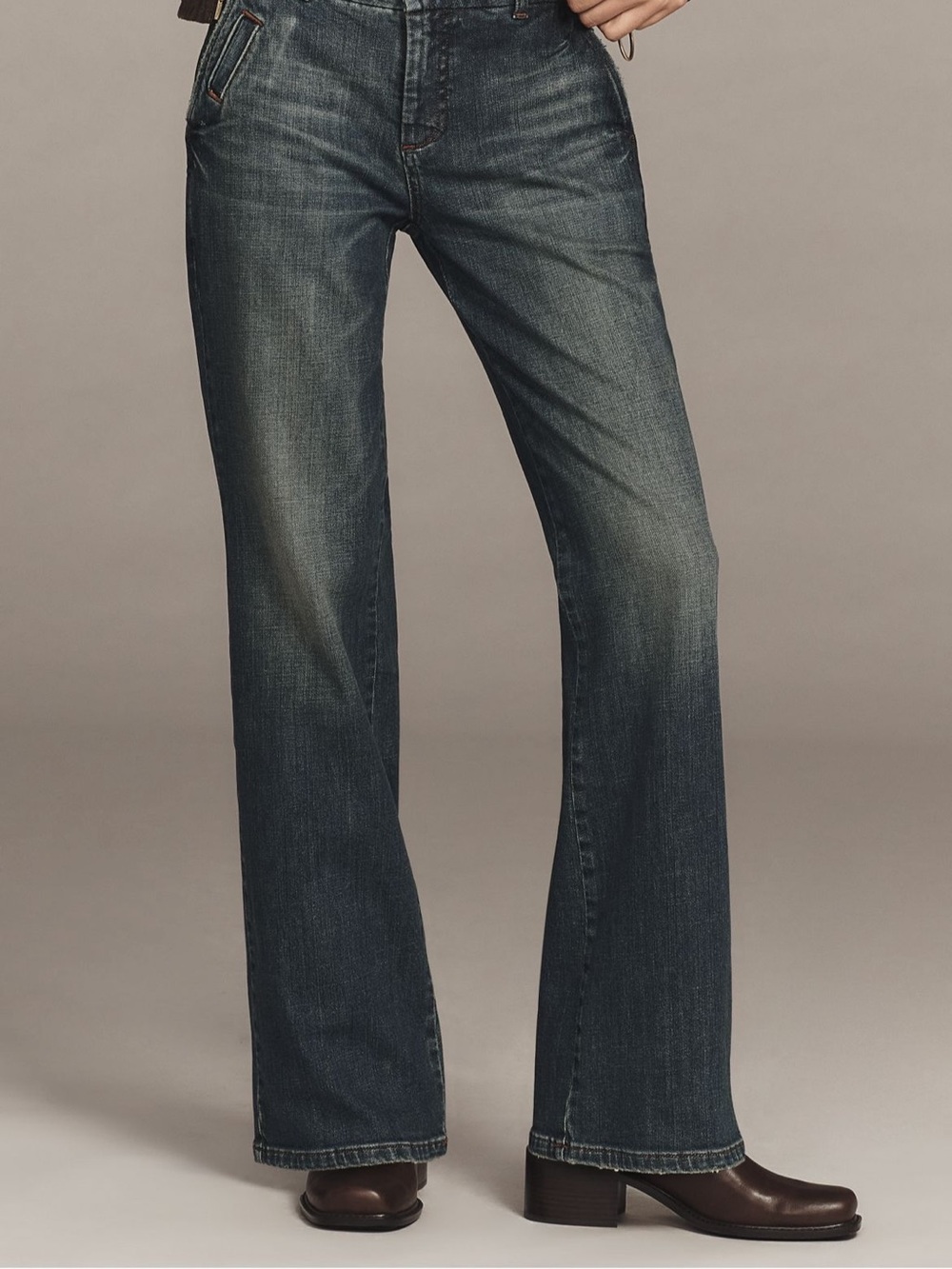 Pilcro Dark Wash Bootcut Jeans - Blue